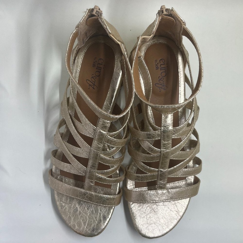 Euro Soft by Sofft Metallic Gold Rafaela Wedge Sandal Size 9